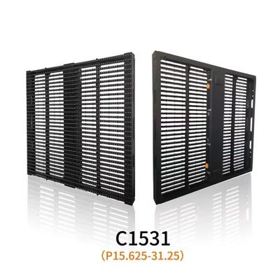 Layar LED Transparan P3.91-7.82mm 3840hz Mesh Layar LED 1000*500mm Luar ruangan