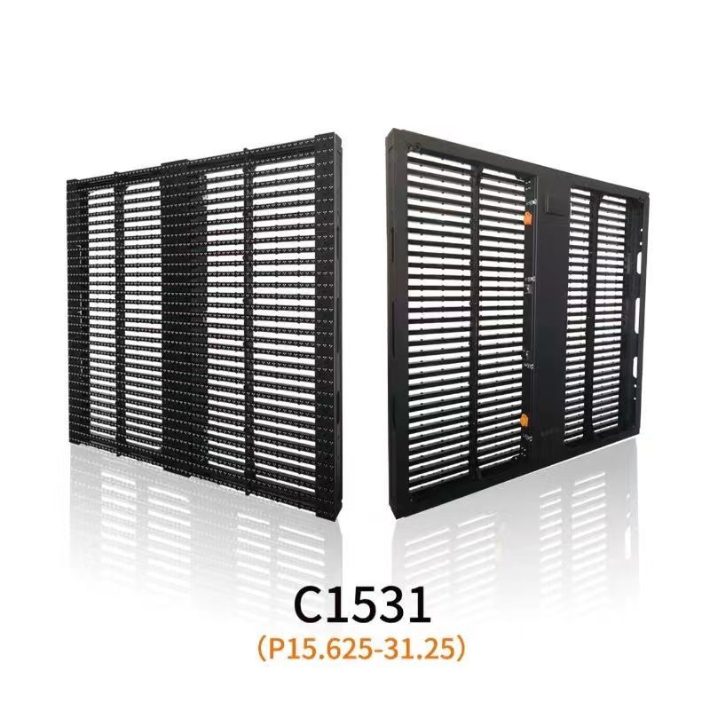 Layar LED Transparan P3.91-7.82mm 3840hz Mesh Layar LED 1000*500mm Luar ruangan